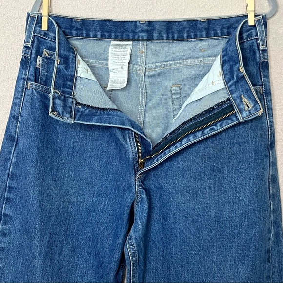 Carhartt Flame Resistant Straight Leg Denim Blue Jeans-Men’s 34x36-Workwear-EUC - Picture 10 of 13